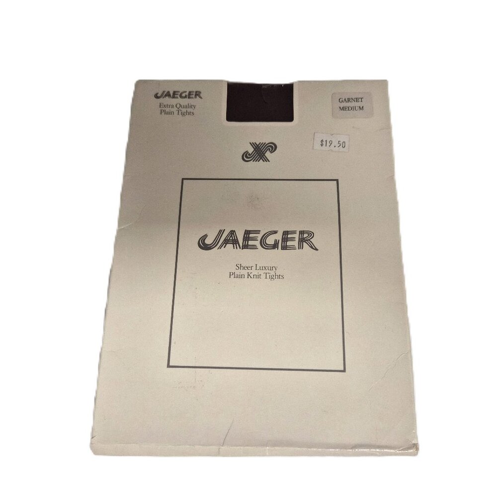 Vintage 80s Jaeger Garnet Tights England Medium 5'5–5'10 Nylon Burgundy Academia